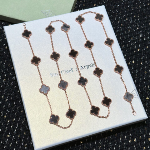 ☀️Van Cleef &Arpels 梵克雅宝四叶草彼得石20花项链毛衣链 ☀
