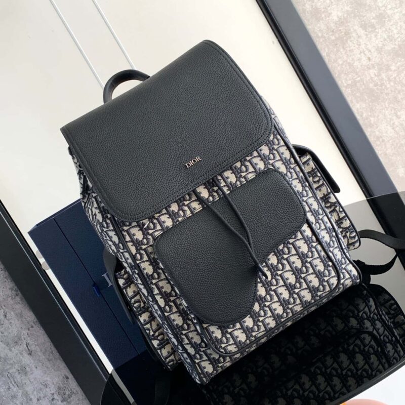 DIOR Oblique 印花 马鞍双肩背包