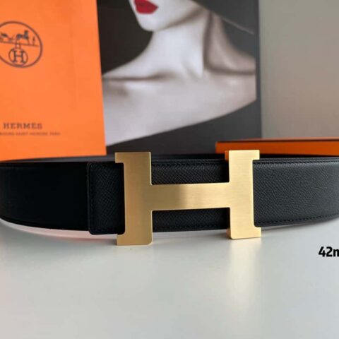 Hermes爱马仕 焊点金属扣男款腰带4.2cm