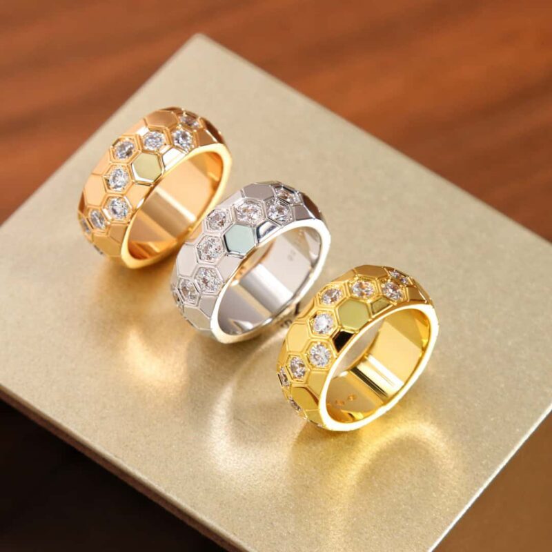 ❗️新品❗️ ☀️尚美巴黎 CHAUMET BEE MY LOVE爱•巢系列宽版蜂窝戒指 ☀️美码678