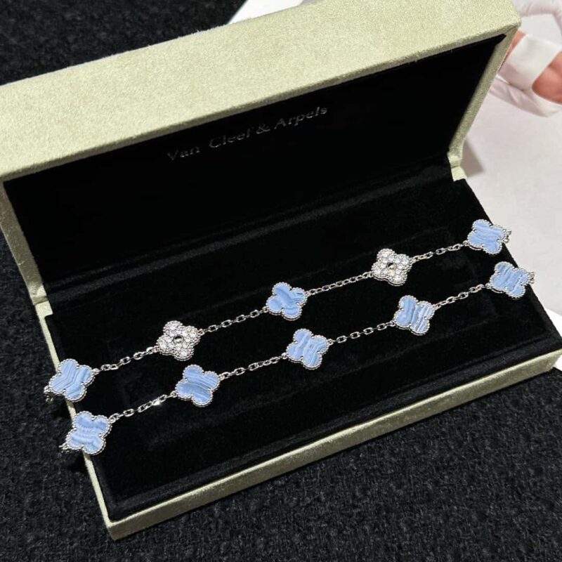❗️CNC版本❗️ ☀️Van Cleef &Arpels 梵克雅宝紫玉髓天然石四叶草五花手链 ☀