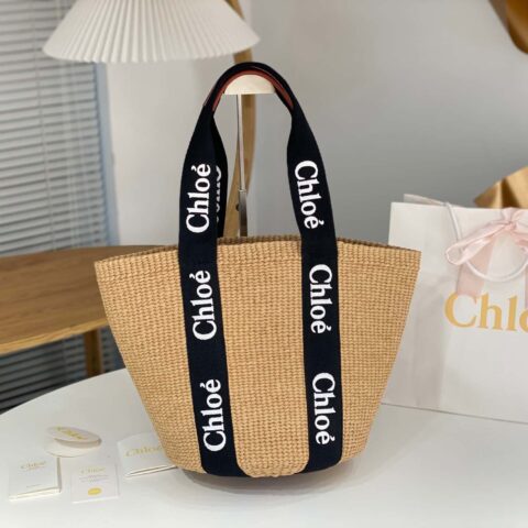 Chloe woody大号草编包~熊猫配色🐼48CM