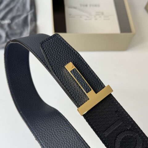 TOMFORD汤姆福特 男士T字搭扣双面腰带 4.0CM