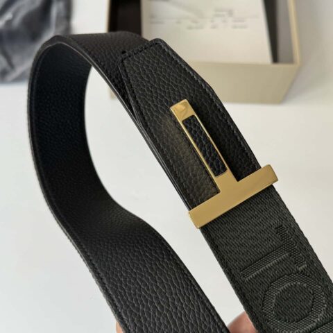 TOMFORD汤姆福特 男士T字搭扣双面腰带 4.0CM