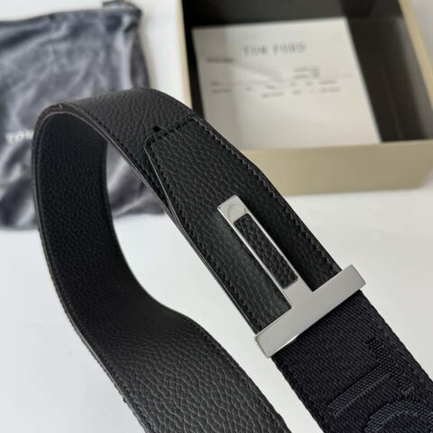 TOMFORD汤姆福特 男士T字搭扣双面腰带 4.0CM