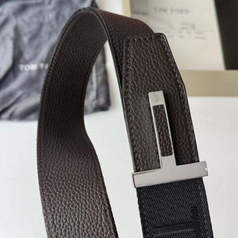 TOMFORD汤姆福特 男士T字搭扣双面腰带 4.0CM