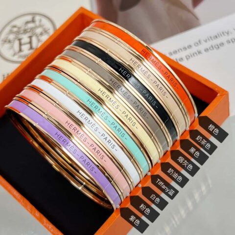 ❤️新款爱马仕圆形手镯(9色) HERMES 爱马仕UNI BANGLE 圆形圆环手镯手环