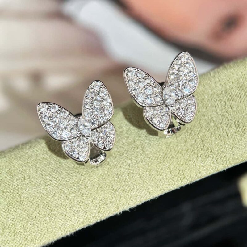 ❗️新品❗️ ☀️原单货 ☀️Van Cleef &Arpels 梵克雅宝Two Butterfly满钻蝴蝶 耳环耳拍  ☀