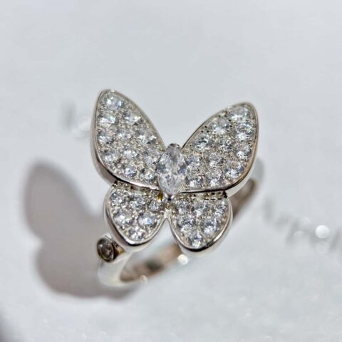 ❗️新品❗️ ☀️原单货 ☀️Van Cleef &Arpels 梵克雅宝Two Butterfly满钻蝴蝶项链 耳环耳拍 戒指 ☀