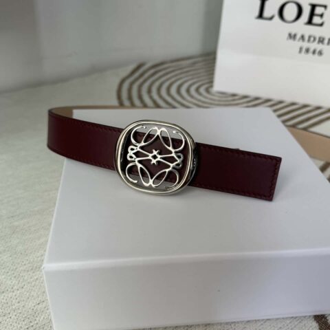 LOEWE罗意威新款腰带光滑牛皮革双面腰带 2.8CM