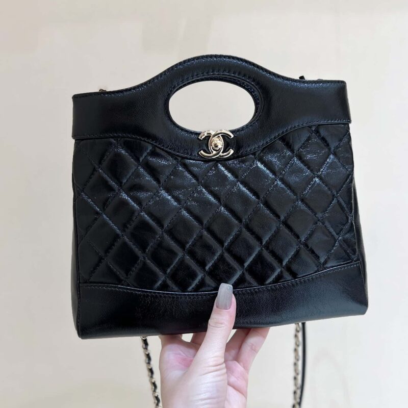 CHANEL 24S mini 31bag油蜡羊皮 AS4133黑色