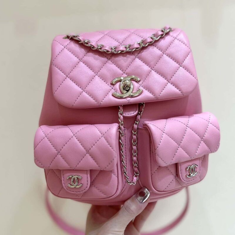 CHANEL 23P 超火爆青蛙双背包 AS3860平纹粉色