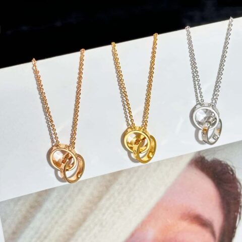 ❗新品❗ ☀卡地亚Cartier LOVE系列 光面双环项链 ☀