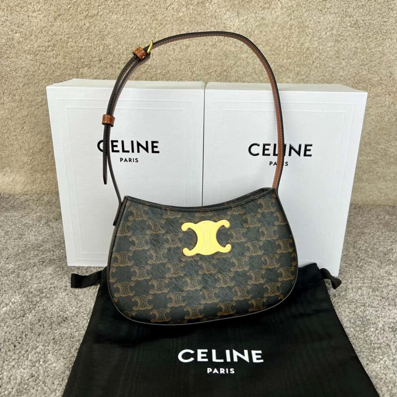 CELINE TILI中号标志印花牛皮革手袋 115702老花