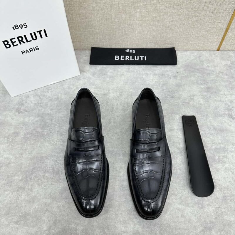 💋💍Berlut* 布鲁提 新款男士手工擦色乐福鞋皮鞋