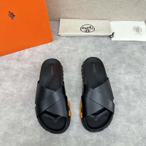 💋💍 H家新品交叉拖鞋 Hermè* 爱马-仕 最新经典男款Electric拖鞋