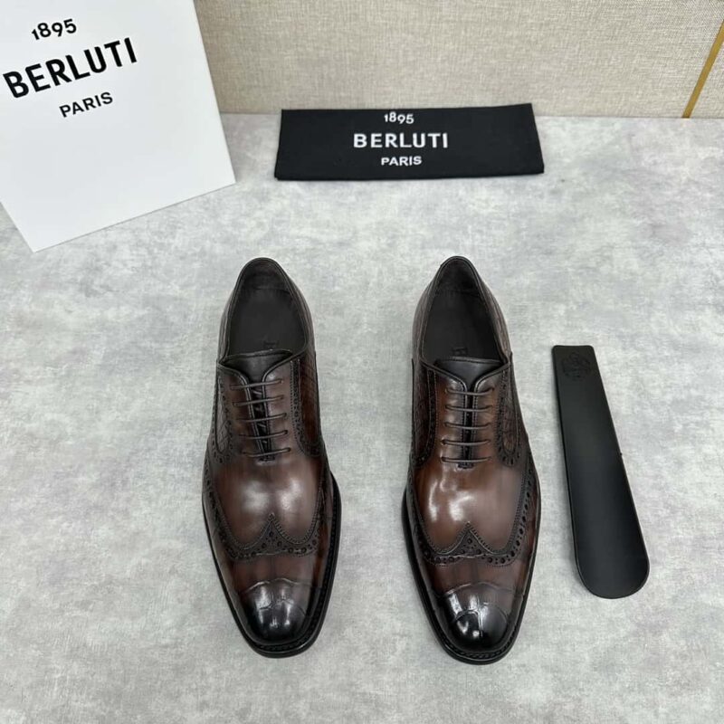 💋💍Berlut* 布鲁提 新款男士手工擦色正装皮鞋