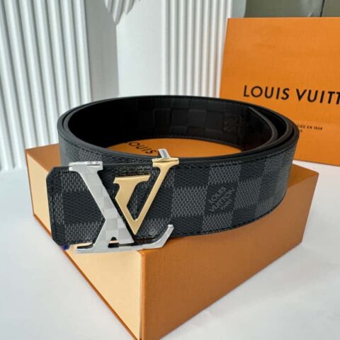 LV 字母logo金属扣双面可用腰带 4.0cm