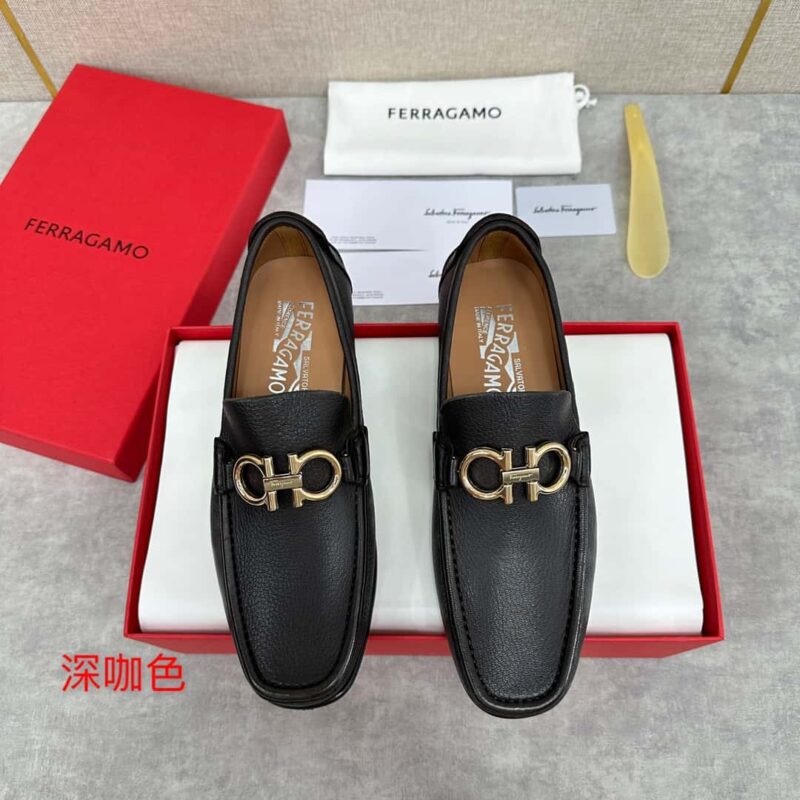 💋💍SF家 菲拉~格慕FERRAGAM*早春新品乐福鞋皮鞋Gancini扣饰莫卡辛鞋