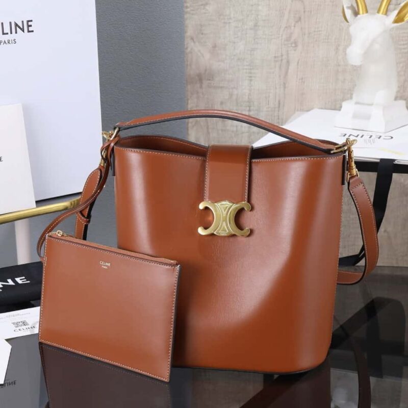 【特级全钢五金】24s新款Louise水桶包CELINE LOUISE中号光滑牛皮革手袋编号:116613FX9.38NO