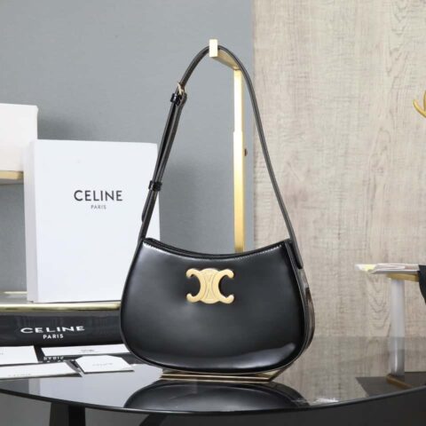 【特级全钢五金】 CELIN_E 2024🆕|TILLY中号亮泽牛皮革手袋编号:115703BF4.38NO