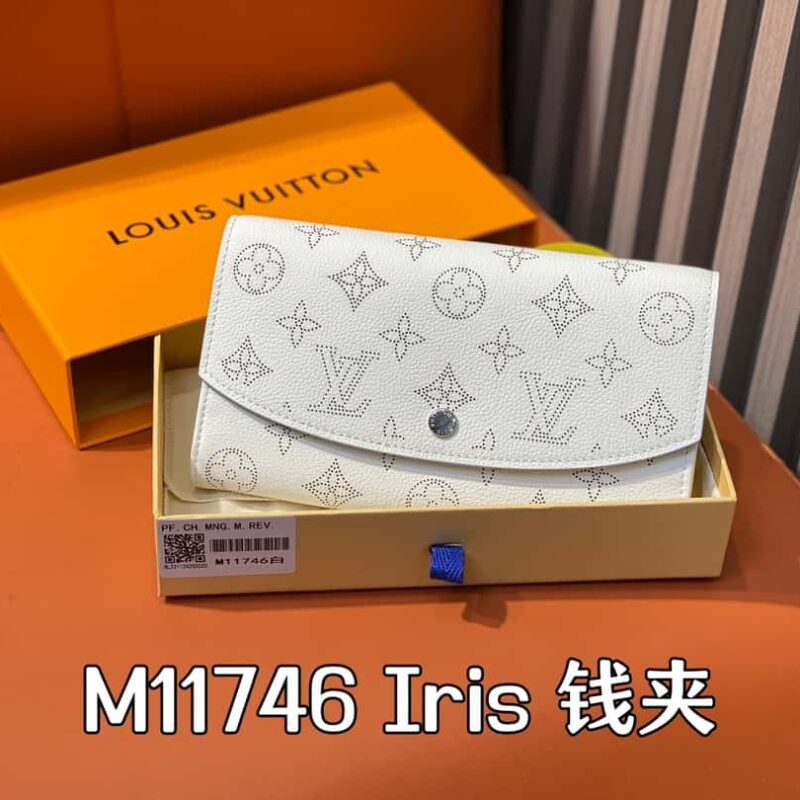 【原单精品】M11746白色镂空 全皮翻盖钱包系列 Iris 钱夹 M60143 11746白色(镂空)