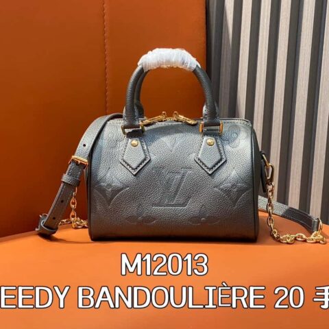 【原单精品】M12013枪灰色 全皮压花枕头包speedy系列 SPEEDY BANDOULIÈRE 20 手袋