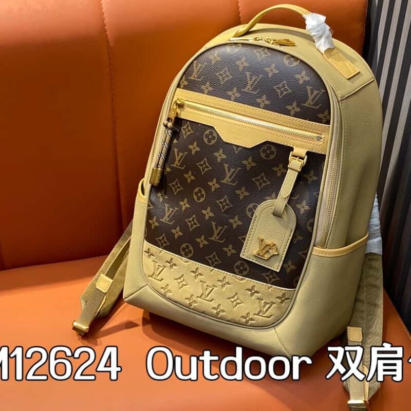 【原单精品】M12624老花棕色（拼色） 双肩包系列 Outdoor 双肩包 M12624 老花/棕色（拼色）