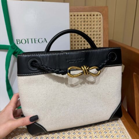 BV 小号Andiamo手提包 766014黑色拼布