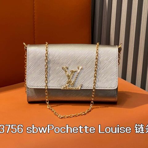 【原单精品】M23756香槟色水波纹 链条包 sbwPochette Louise 链条包 (镜面漆皮)