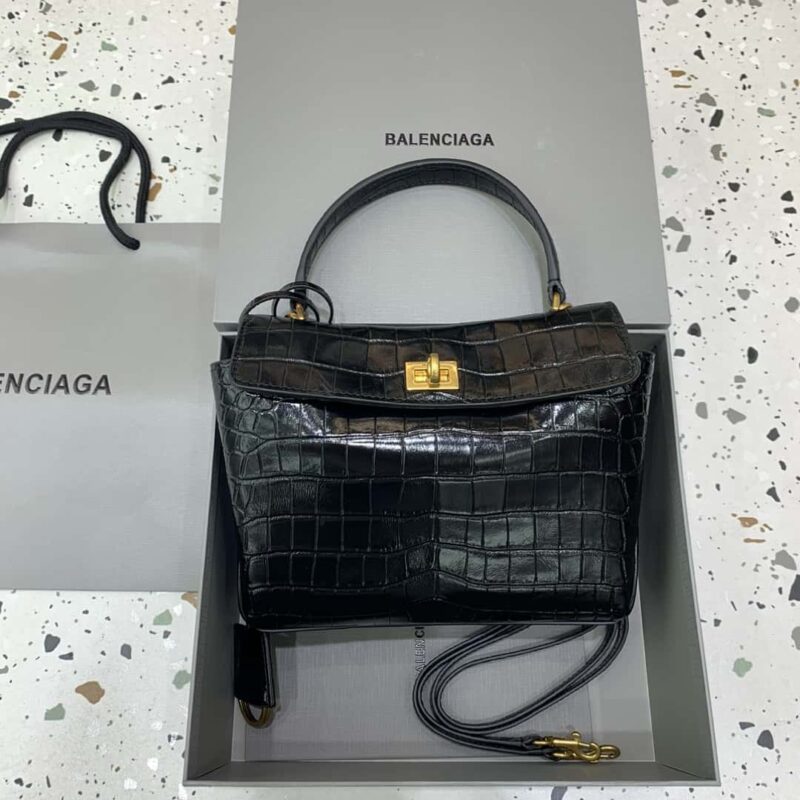 Balenciag rodeo mini 【鳄鱼黑】型号:78972 手提包