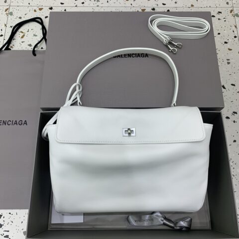 【中号白色银扣】 𝐁𝐀𝐋𝐄𝐍𝐂𝐈𝐀𝐆𝐀 𝐑𝐎𝐃𝐄𝐎 𝐁𝐀𝐆 系列手袋款号:78972