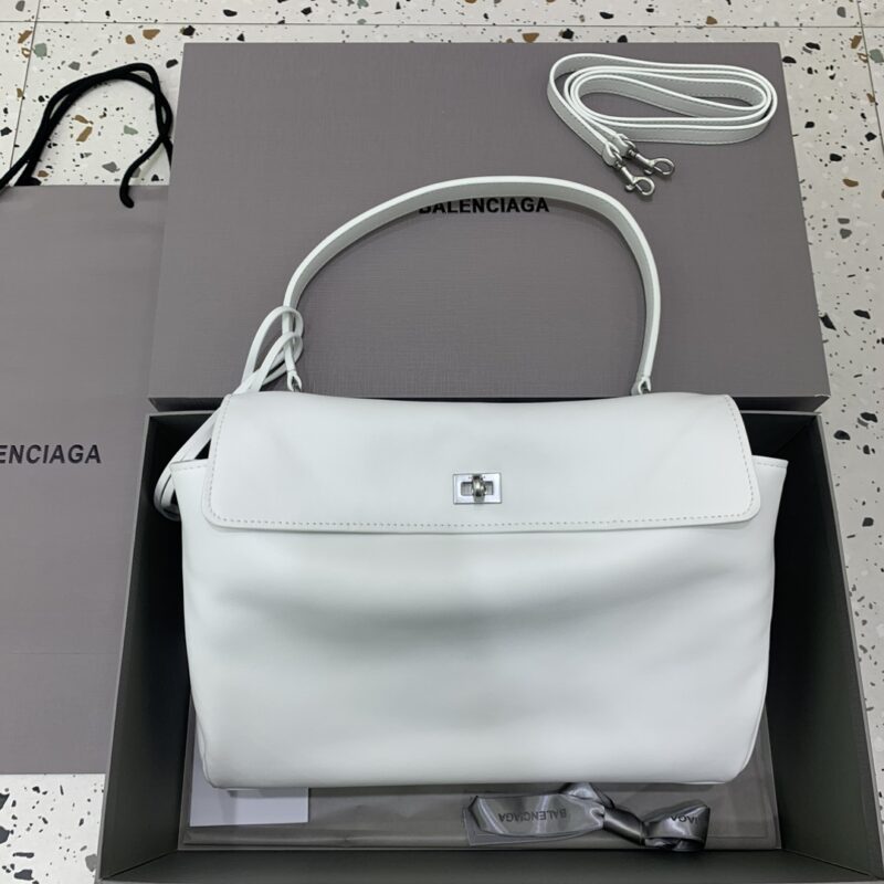 【中号白色银扣】 𝐁𝐀𝐋𝐄𝐍𝐂𝐈𝐀𝐆𝐀 𝐑𝐎𝐃𝐄𝐎 𝐁𝐀𝐆 系列手袋款号:78972