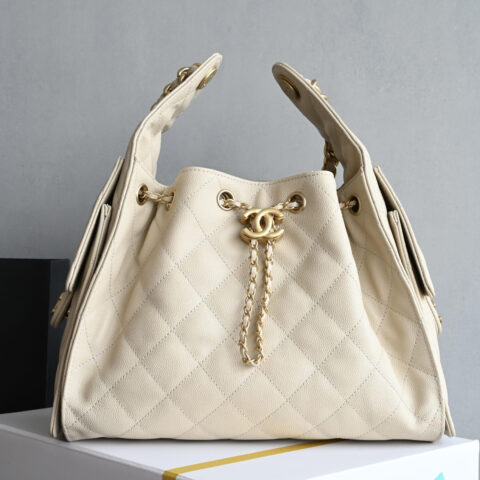 CHANEL 𝟐𝟓𝐁𝐚𝐠嬉皮购物包小号 AS5293奶茶