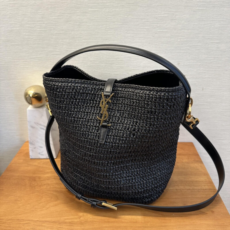 YSL 𝐋𝐄 𝟯𝟳编织水桶包_ 773991黑色
