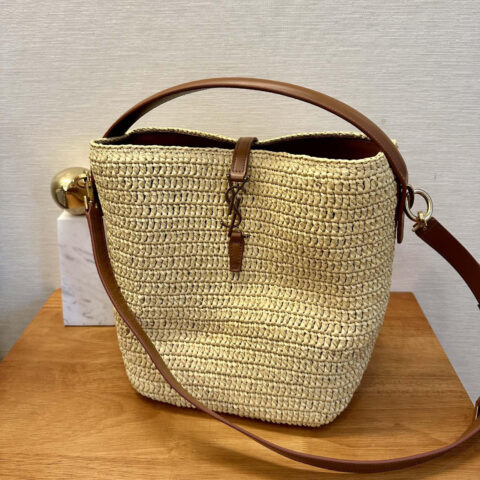 YSL 𝐋𝐄 𝟯𝟳编织水桶包_ 773991自然色