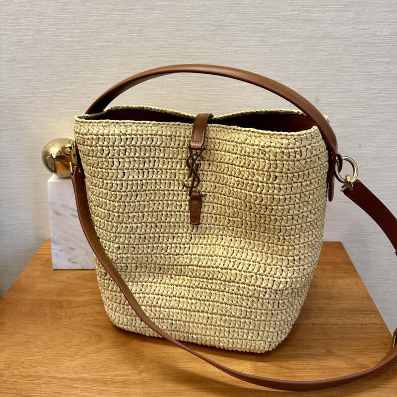 YSL 𝐋𝐄 𝟯𝟳编织水桶包_ 773991自然色