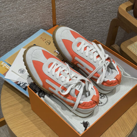 HERMES 617-Jet德训运动鞋👟(男款🚹)橙色/白色/Orange / White