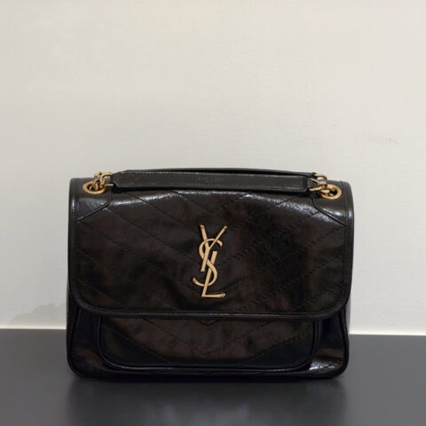 YSL 【𝙉𝙞𝙠𝙞-𝟮𝟴𝙘𝙢】498894黑色/金扣