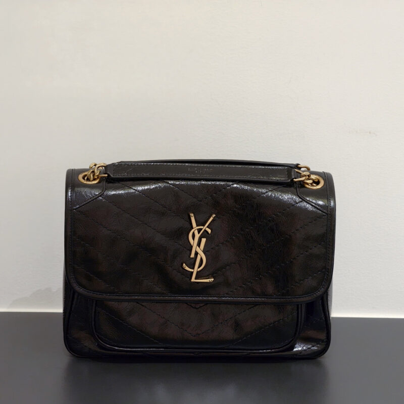 YSL 【𝙉𝙞𝙠𝙞-𝟮𝟴𝙘𝙢】498894黑色/金扣