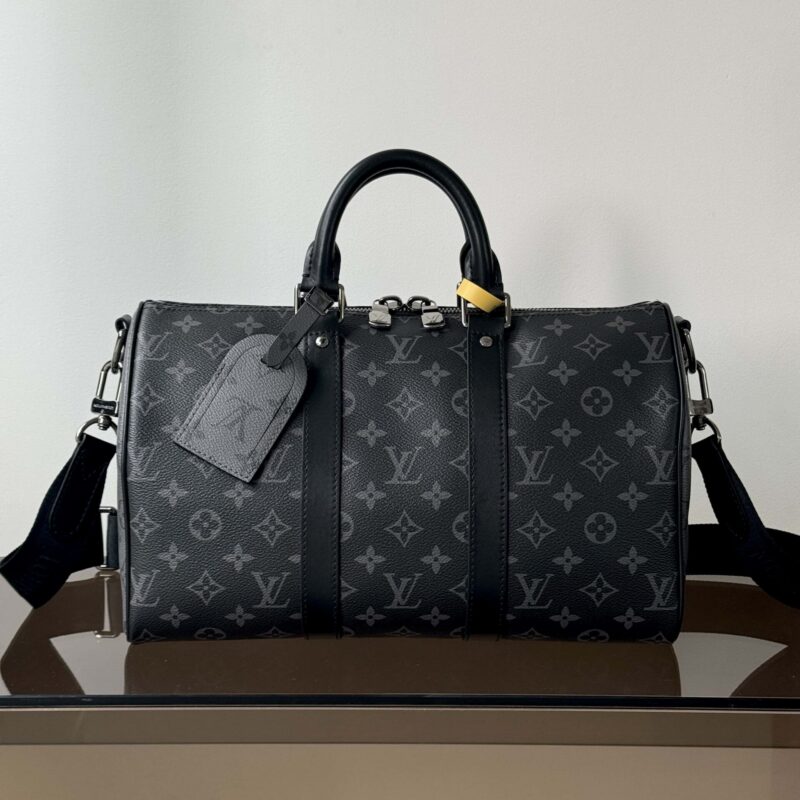 【特级原厂】 Keepall Bandouliere35旅行包🧳 型号: M46655黑花 动态芯片版