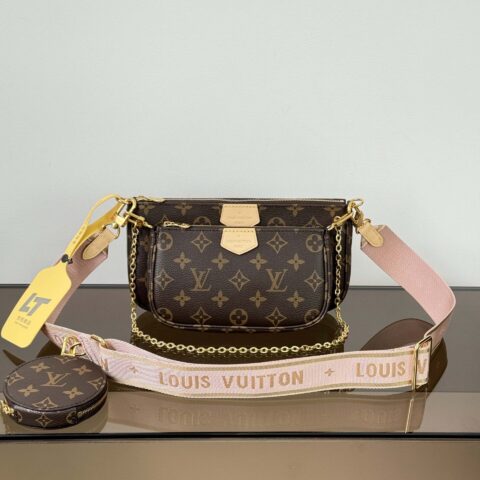 【特级原厂】Multi pochette Accessoires手袋👜 型号: M44840老花 动态芯片版