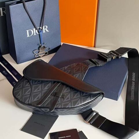迪奥(顶级原单)DIOR型号:D93305帆布马鞍包