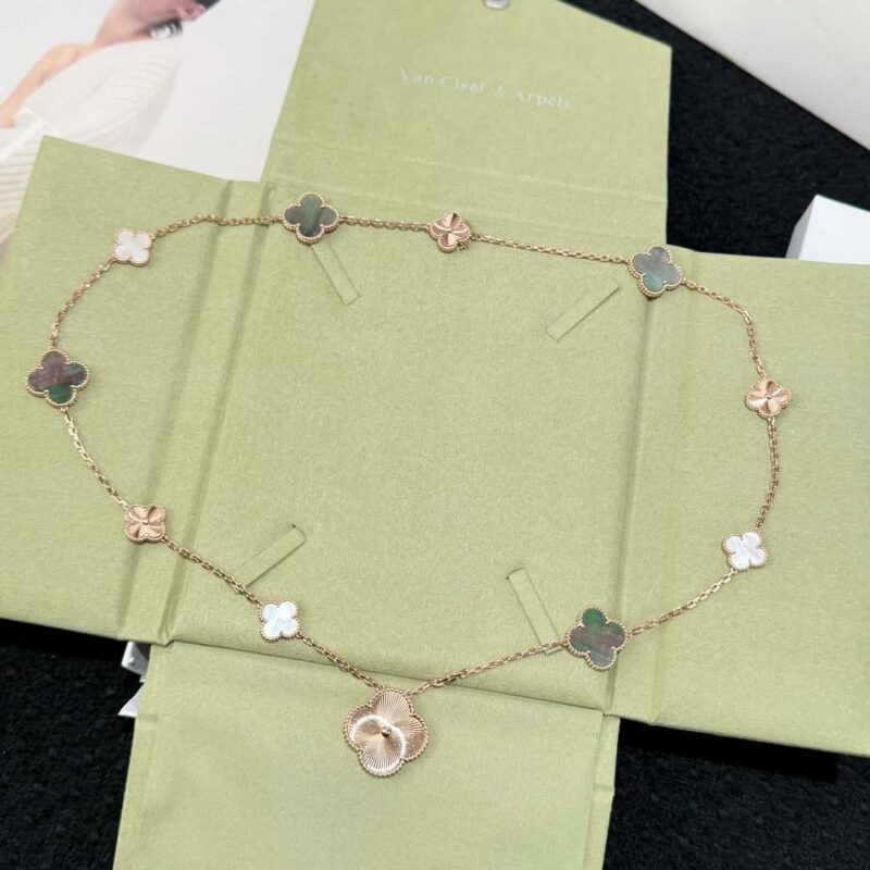 ❗️新品❗️ ☀️Van Cleef &Arpels 克雅宝Alhambra系列灰白贝母玫瑰金项链