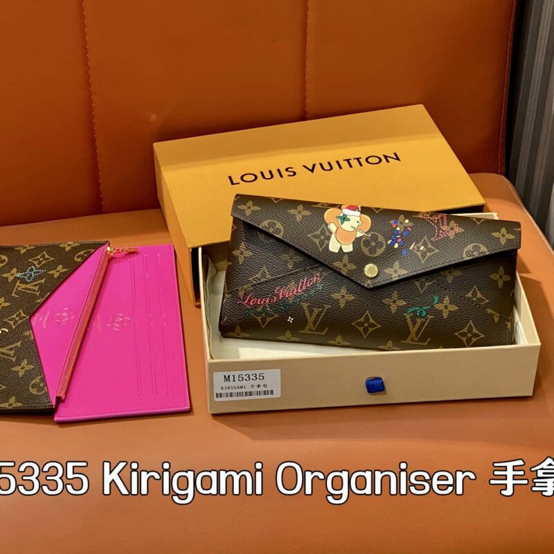 【原单精品】M15335老花玫红 圣诞款三件套 Kirigami Organiser 手拿包