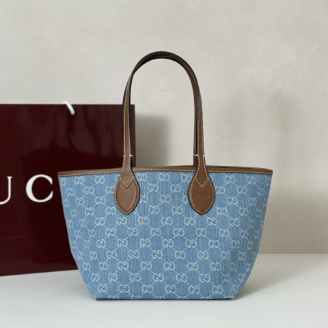 GUCCI 专柜品质，顶级原单货，实物实拍！款号820496浅蓝牛仔/棕