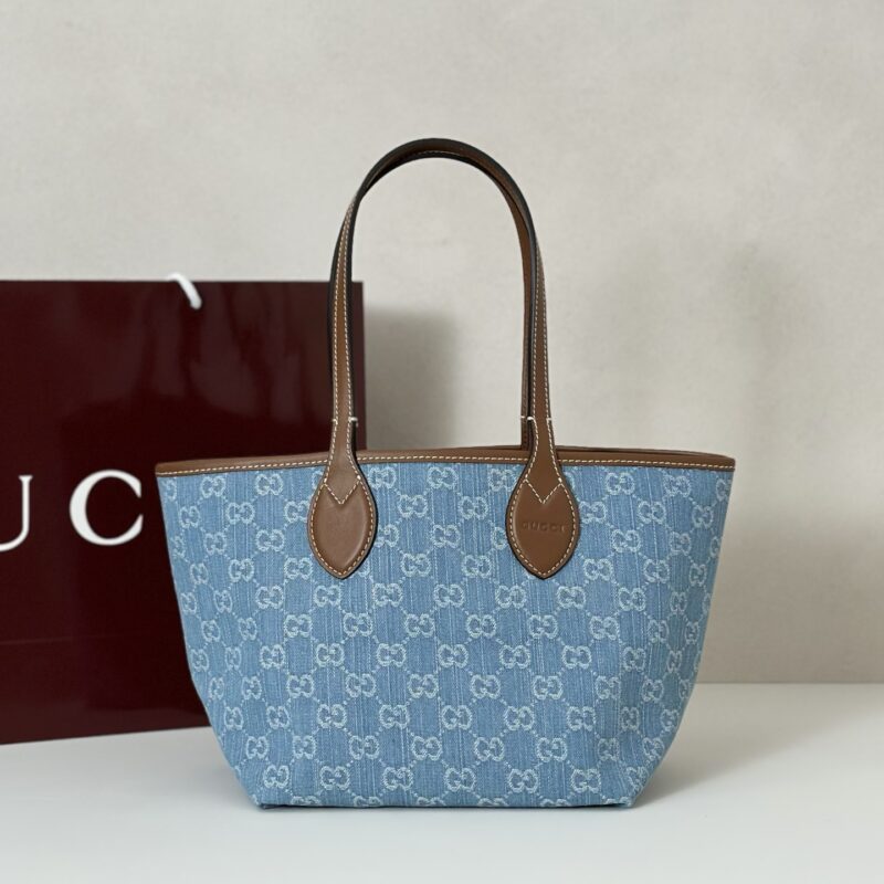 GUCCI 专柜品质，顶级原单货，实物实拍！款号820496浅蓝牛仔/棕