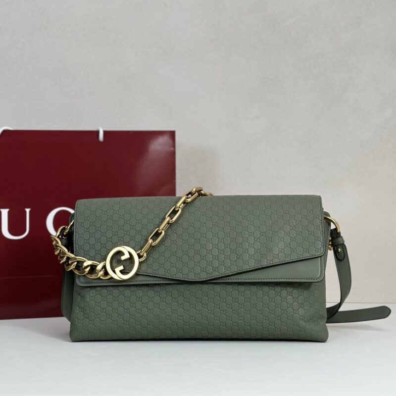 GUCCI 专柜品质，顶级原单货，实物实拍！款号857362灰绿压花
