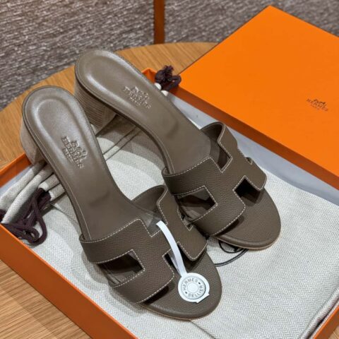 HERMES 185 Oasis 高跟凉拖 颜色/Colour：大象灰/18/Etoupe