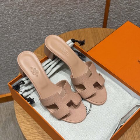 HERMES 185 Oasis 高跟凉拖 颜色/Colour：佩利诺米色/Pelino beige